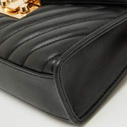 Pre Owned Michael Kors Black Quilted Leather Medium Rose Flap Shoulder Bag