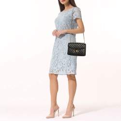 Pre Owned Michael Kors Black Quilted Leather Medium Rose Flap Shoulder Bag