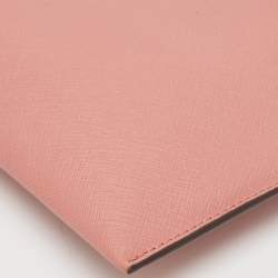 Pre Owned Michael Kors Pink Leather Jet Set Travel Wristlet Clutch