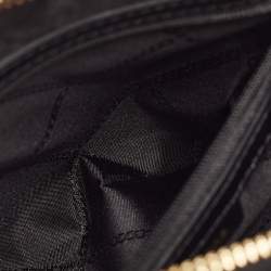 Pre Owned Michael Kors Black/White Printed Faux Leather Ginny Camera Crossbody Bag