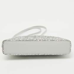 Pre Owned Kate Spade Grey Glitter and Leather Ramey Greta Court Crossbody Bag