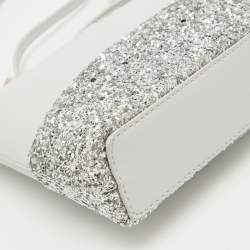 Pre Owned Kate Spade Grey Glitter and Leather Ramey Greta Court Crossbody Bag