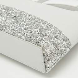 Pre Owned Kate Spade Grey Glitter and Leather Ramey Greta Court Crossbody Bag