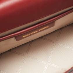 Michael Kors Red/Black Leather Medium Studded Hayden Shoulder Bag