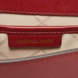 Michael Kors Red/Black Leather Medium Studded Hayden Shoulder Bag