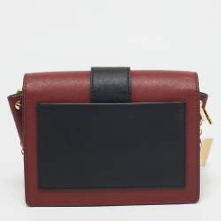 Michael Kors Red/Black Leather Medium Studded Hayden Shoulder Bag