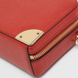 Michael Kors Burnt Orange Leather Small Estelle Trunk Bag
