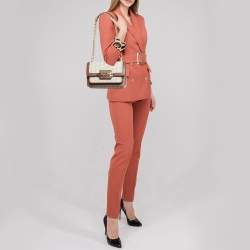 Michael Kors Brown Signature Coated Canvas and Leather Heather Shoulder Bag