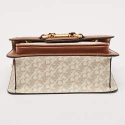 Michael Kors Brown Signature Coated Canvas and Leather Heather Shoulder Bag