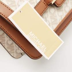 Michael Kors Brown Signature Coated Canvas and Leather Heather Shoulder Bag