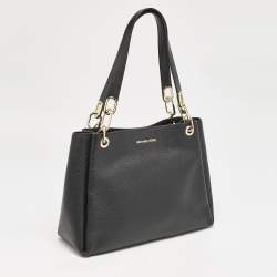 Pre Owned Michael Kors Black Leather Large Trisha Tote