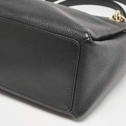 Pre Owned Michael Kors Black Leather Large Trisha Tote