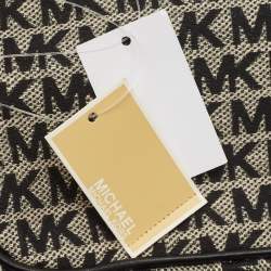 Michael Kors Black Signature Canvas Large East West Jet Set Charm Crossbody Bag