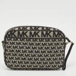 Michael Kors Black Signature Canvas Large East West Jet Set Charm Crossbody Bag