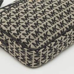 Michael Kors Black Signature Canvas Large East West Jet Set Charm Crossbody Bag
