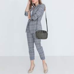 Michael Kors Black Signature Canvas Large East West Jet Set Charm Crossbody Bag