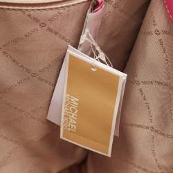 Michael Kors Pink Stripe Leather Large North South Maple Tote