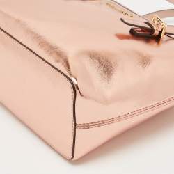 Pre Owned MICHAEL Michael Kors Metallic Leather Extra-Small Jet Set Travel Tote