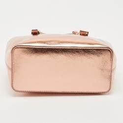 Pre Owned MICHAEL Michael Kors Metallic Leather Extra-Small Jet Set Travel Tote