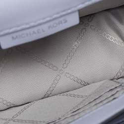 Pre Owned Michael Kors Lavander Signature Coated Canvas XS Heather Crossbody Bag