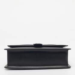 Pre Owned Michael Kors Black Leather Medium Greenwich Top Handle Bag