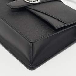 Pre Owned Michael Kors Black Leather Medium Greenwich Top Handle Bag
