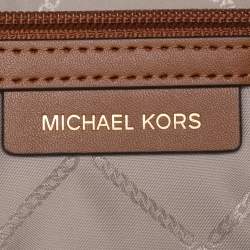 Pre Owned Michael Kors White Signature Coated Canvas Medium Marilyn Tote