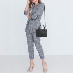 Pre Owned Michael Kors Black Faux Leather Small Shiela Center Zip Satchel