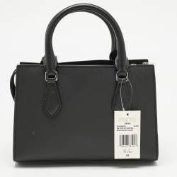 Pre Owned Michael Kors Black Faux Leather Small Shiela Center Zip Satchel
