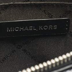 Pre Owned Michael Kors Black Faux Leather Small Shiela Center Zip Satchel