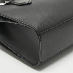 Pre Owned Michael Kors Black Faux Leather Small Shiela Center Zip Satchel