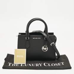 Pre Owned Michael Kors Black Faux Leather Small Shiela Center Zip Satchel