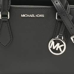 Pre Owned Michael Kors Black Faux Leather Small Shiela Center Zip Satchel