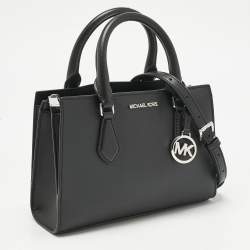 Pre Owned Michael Kors Black Faux Leather Small Shiela Center Zip Satchel