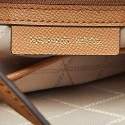 Pre Owned Michael Kors Brown Leather East West Voyager Tote