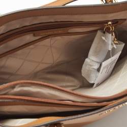 Pre Owned Michael Kors Brown Leather East West Voyager Tote