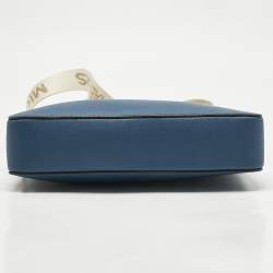 Pre Owned Michael Kors Blue Leather Large East West Jet Set Crossbody Bag