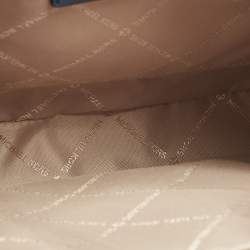 Pre Owned Michael Kors Blue Leather Large East West Jet Set Crossbody Bag