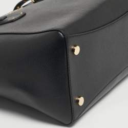 Pre Owned Michael Kors Black Leather Medium Voyager Tote