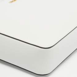 Pre Owned Michael Kors White Leather Large East West Jet Set Crossbody Bag