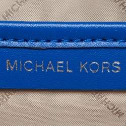 Pre Owned Michael Kors Blue Signature Coated Canvas and Leather Jaycee Backpack