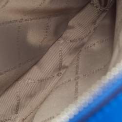 Pre Owned Michael Kors Blue Signature Coated Canvas and Leather Jaycee Backpack