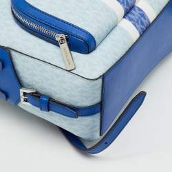 Pre Owned Michael Kors Blue Signature Coated Canvas and Leather Jaycee Backpack