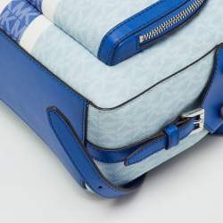 Pre Owned Michael Kors Blue Signature Coated Canvas and Leather Jaycee Backpack