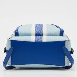 Pre Owned Michael Kors Blue Signature Coated Canvas and Leather Jaycee Backpack