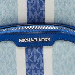 Pre Owned Michael Kors Blue Signature Coated Canvas and Leather Jaycee Backpack