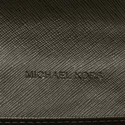 Pre Owned Michael Kors Cocoa Python Embossed Leather Carryall Wallet