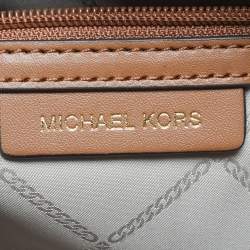 Pre Owned Michael Kors Vanilla/Brown Signature Coated Canvas Large Sullivan Tote