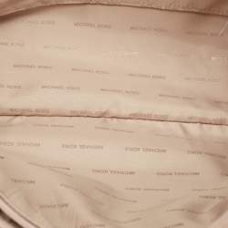 Pre Owned Michael Kors Pink Leather Large Voyager Shopper Tote