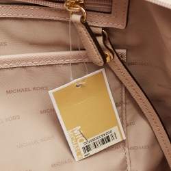 Pre Owned Michael Kors Pink Leather Large Voyager Shopper Tote